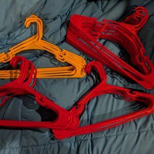 45 Plastic Hangers Red & Yellow